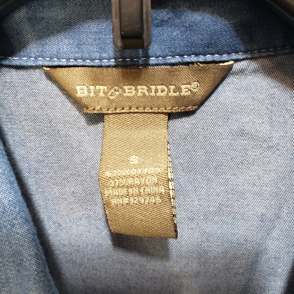 Bit & Bridle Sleevless Denim Jean Shirt Dress Size Small NWT! - Picture 4 of 6